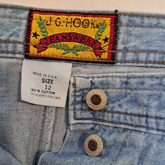 JG HOOK Women’s A-line Denim Button Up Skirt Size 12 Pockets Classic‎ Cotton - Picture 5 of 8